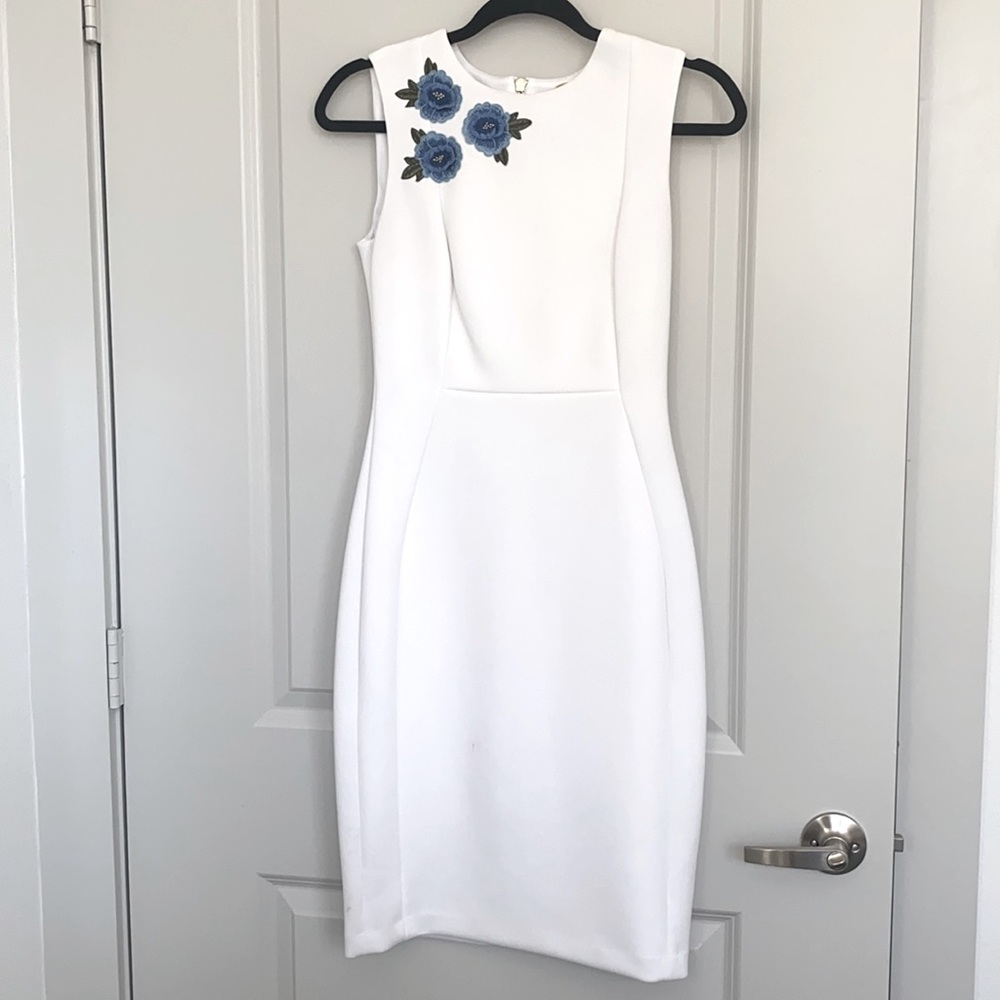 Calvin Klein fitted white dress